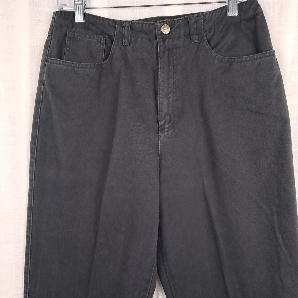 Talbots 10P Vintage 90s Black High Waisted Relaxed Tapered Mom Jeans Ankle - Picture 2 of 7